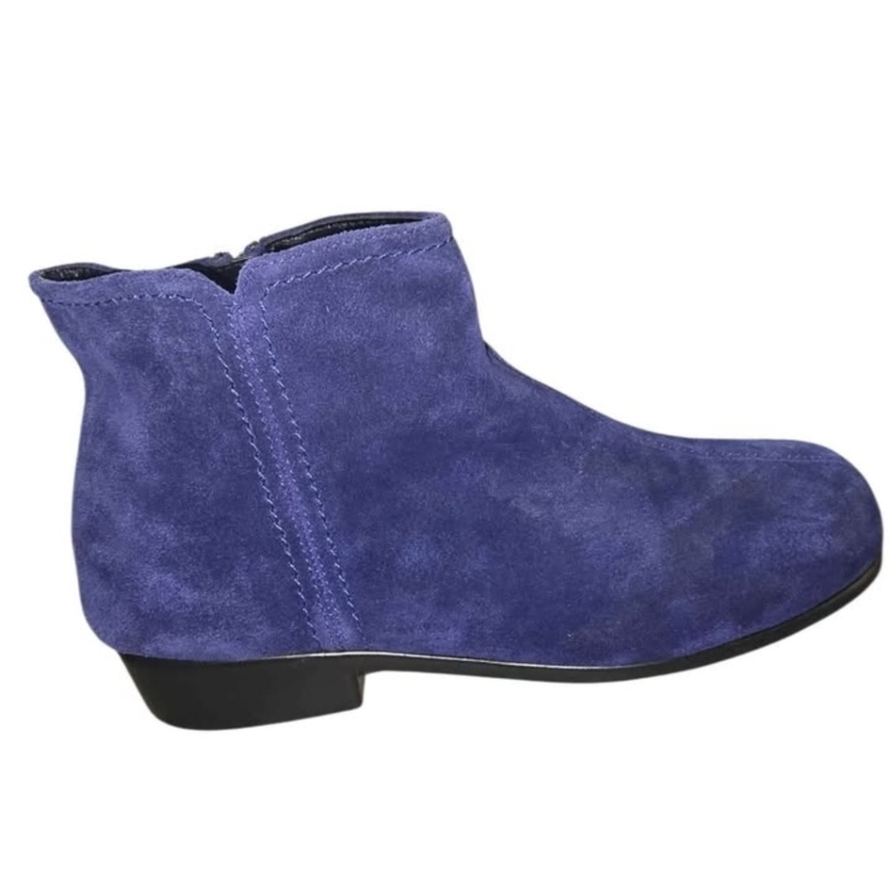 Blue Suede Ankle Boots